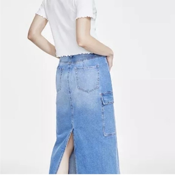 Madden Girl Light Blue Denim Maxi Skirt - Picture 2 of 4